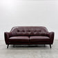 IDC大塚家具 OTSUKA ディアリー Dearly 3人掛けソファ 総革張り バーガンディ系レザー W180cm カタログ定価￥158,000-以上 廃番 〓
