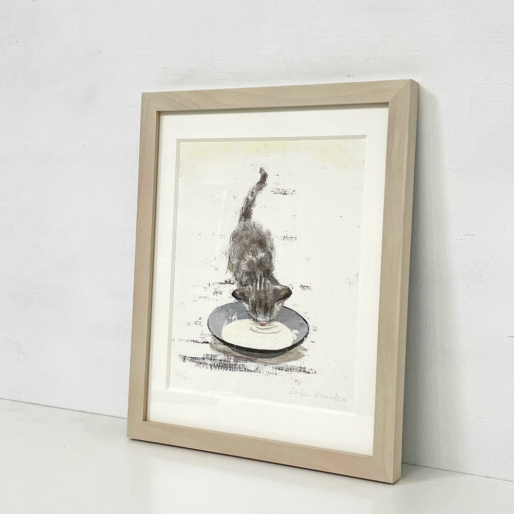 酒井 駒子 ヨクネルとひな 複製 原画 40/150 ジークレー版画 デジタル・リトグラフ 絵本作家 額装品 ●
