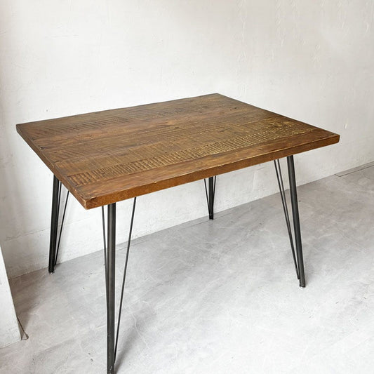 ノットアンティークス knot antiques クラッシュゲート CRASH GATE フランク3 FRANKⅢ ダイニングテーブル 作業台 W100 パイン材 無垢集成材 インダストリアル 関家具 ★