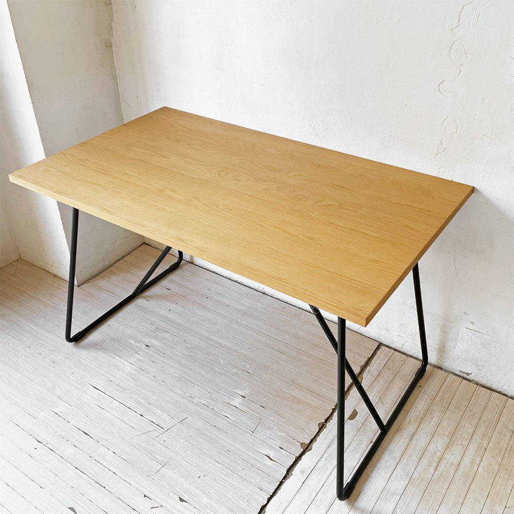 無印良品 MUJI 折りたたみテーブル ダイニングテーブル オーク材×スチール脚 ナチュラル シンプルデザイン 定価￥25,900- ★