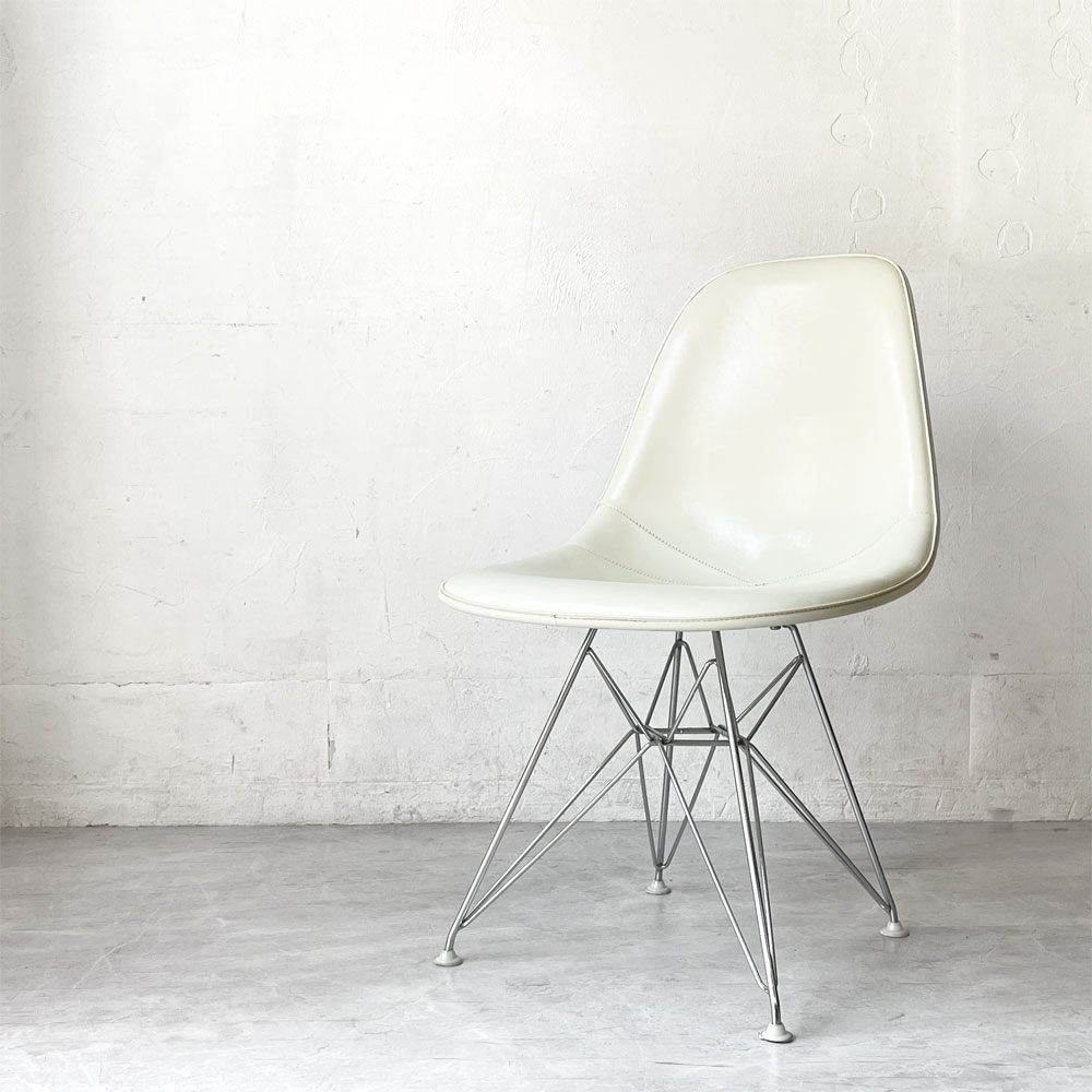 ハーマンミラー Herman Miller サイドシェルチェア サード 3rd FRP PVCレザー パーチメント ロータイプ エッフェルベース イームズ ビンテージ vintage ★