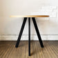 かなでもの KANADEMONO ザ・カフェテーブル THE CAFE TABLE Black Steel 4pin ラウンド Φ80cm リノリウム天板 Mauveカラー 定価￥57,300- ◎