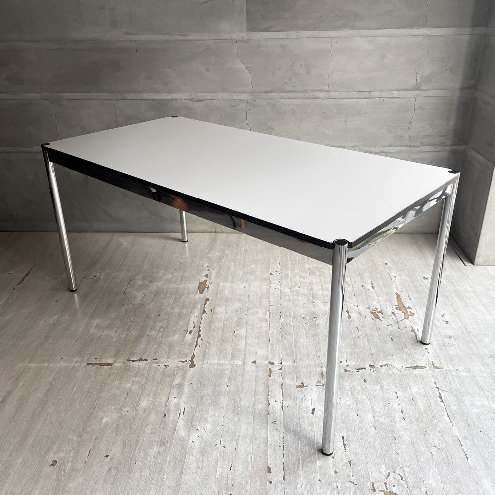 USMハラー USM Haller モジュラーファニチャー ハラーテーブル ワーキングデスク パールグレーラミネート(ホワイト) W150cm 高さ調整機能付き アジャスター オフィス家具 スイス ♪