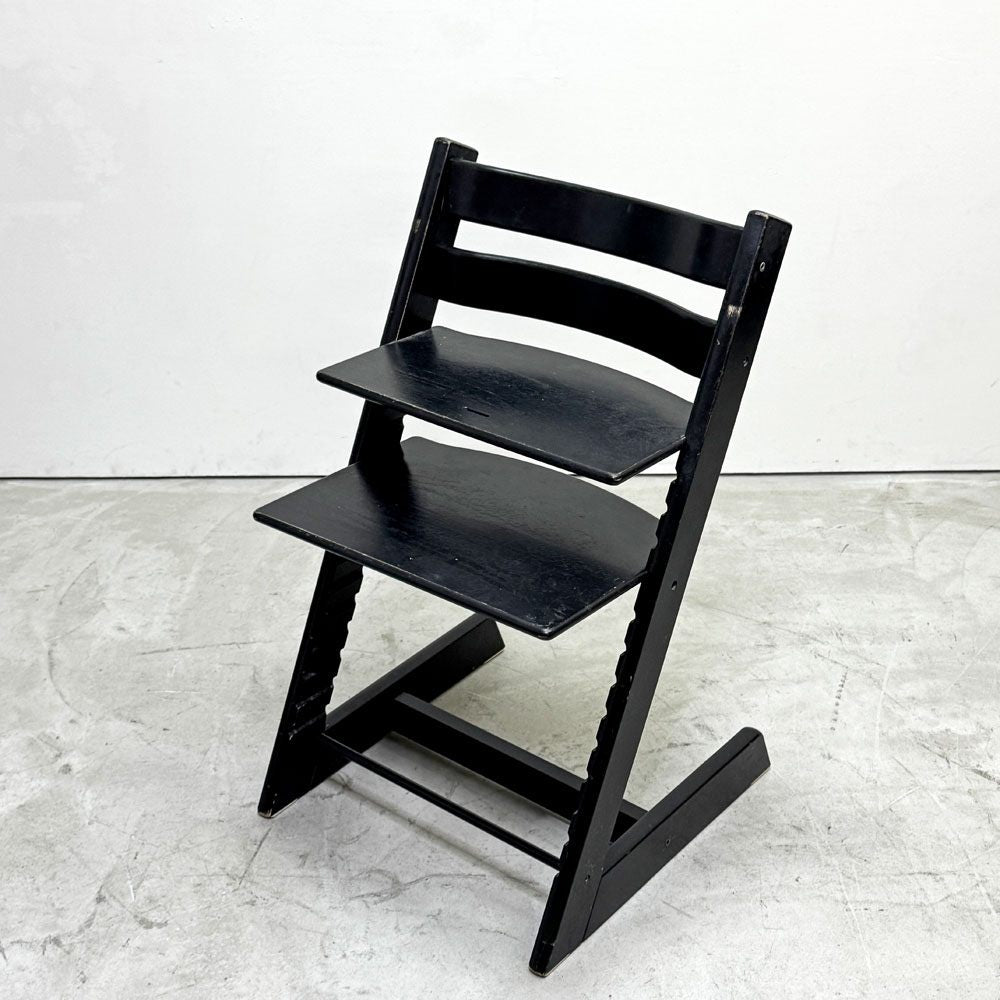 ストッケ STOKKE トリップトラップ TRIPP TRAPP ベビーチェア キッズチェア S/N無し ブラック ノルウェー 北欧家具●