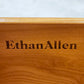 イーセンアーレン ETHAN ALLEN 両袖デスク 3ドロワー 猫脚 ガラス天板 クラシカルデザイン 米国家具 ●