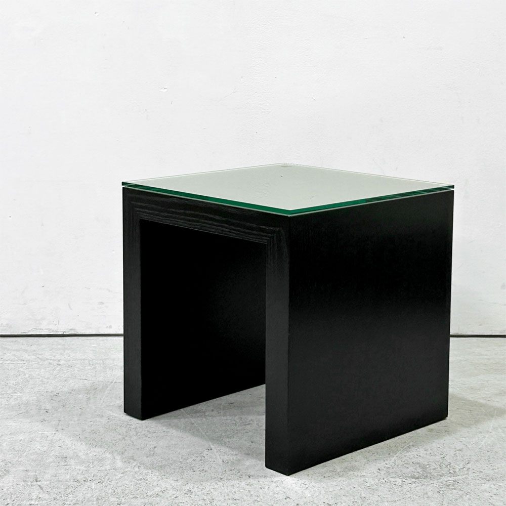 カッシーナイクスシー Cassina ixc ゼン ZEN サイドテーブル アッシュ材 ダークブラウン ガラストップ カトリーヌ・メミ モダンデザイン 廃番 ●