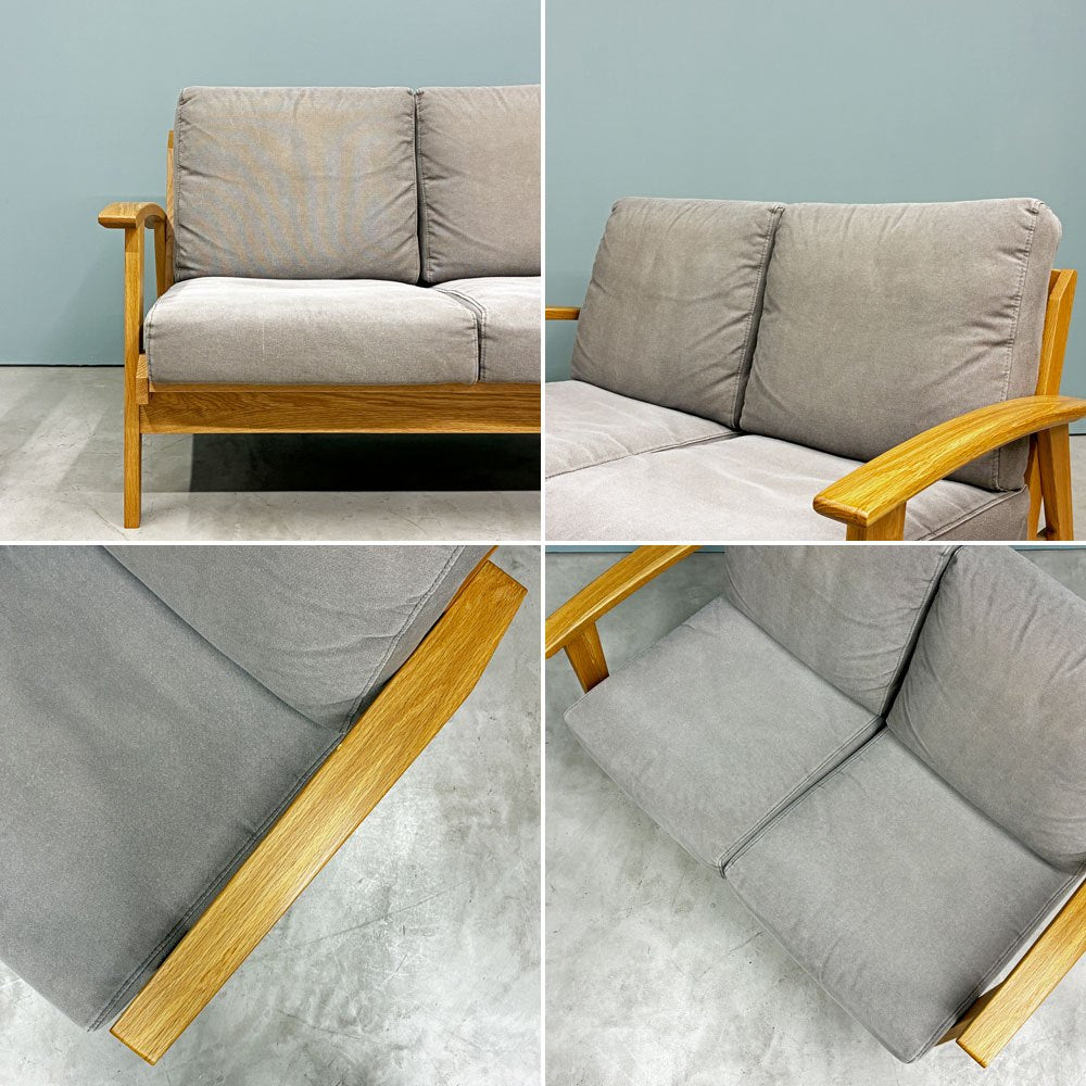 アーバンリサーチ ドアーズ DOORS LIVING PRODUCTS Bothy Modern Sofa 2Pソファ 2シーター オーク無垢材 ベージュ 定価￥113,300- ◎