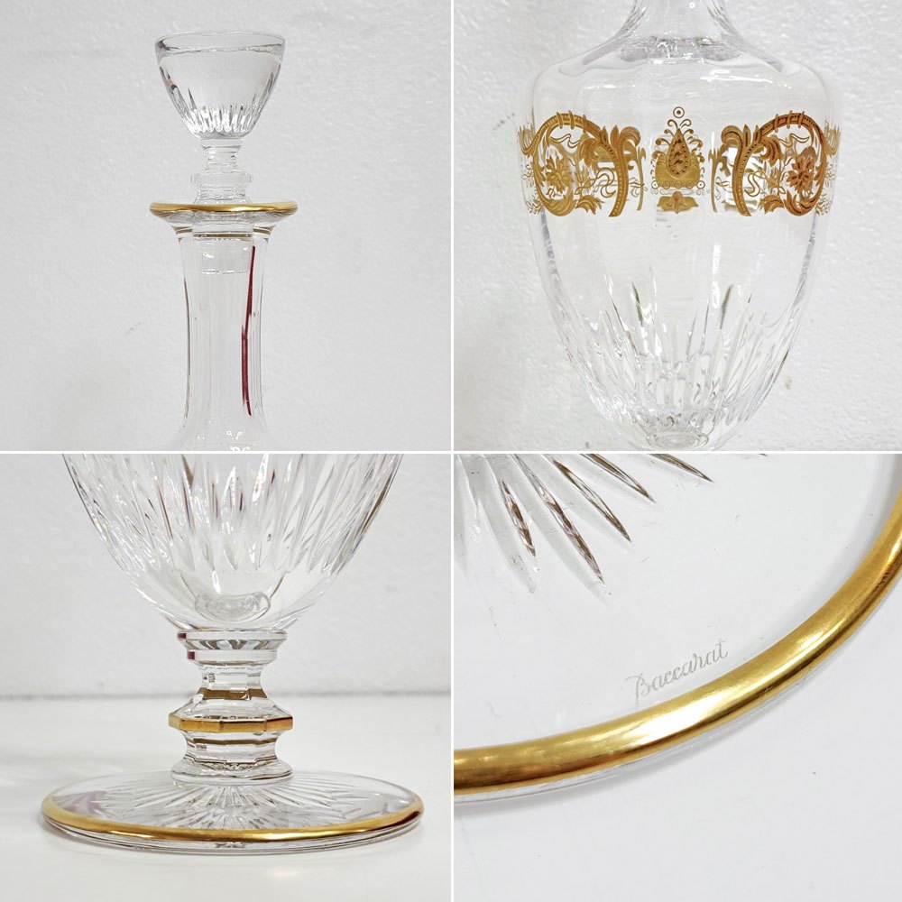 オールドバカラ Baccarat アンペラトール imperator カラフェ デキャンタ H36cm 金彩 カットガラス フランスビンテージ 箱付き ●