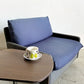 カッシーナイクスシー Cassina ixc. カレス CARESS 1シーターソファ 1人掛け ファブリック グレー×ネイビー モールドウレタン キャスター付 参考価格28万円 廃番 B 〓