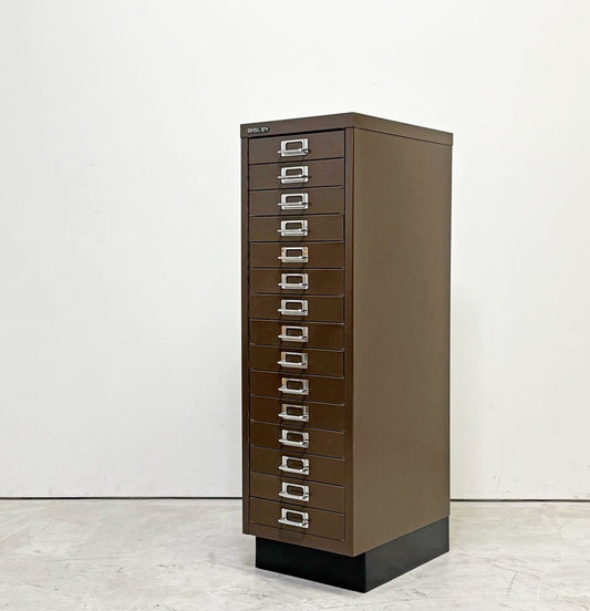 ビスレー BISLEY ベーシック BASIC 39/15 15段ドロワー キャビネット A4サイズ ブラウン トレイ×1 付属 ●