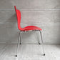 フリッツハンセン Fritz Hansen 3107 セブンチェア カラードアッシュ ガラレッド Gala red アルネ・ヤコブセン Arne Jacobsen 廃番カラー 90’s デンマーク 北欧家具 ♪