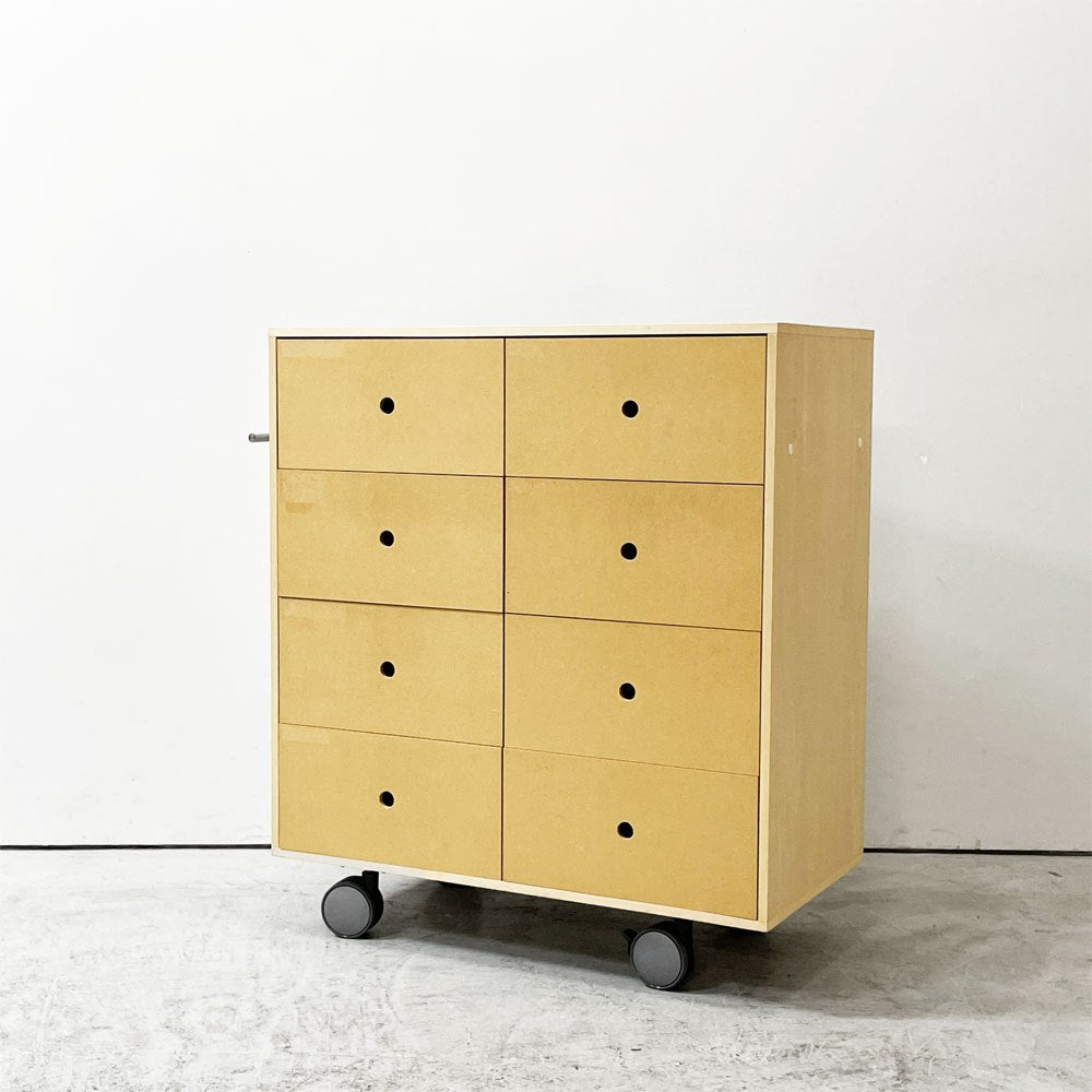 マルゲリータ margherita Storage Cart キャスター付き収納カート 標準タイプ A4書類引き出し収納カート 深め 8杯 シナ合板 定価￥53,680- A ●