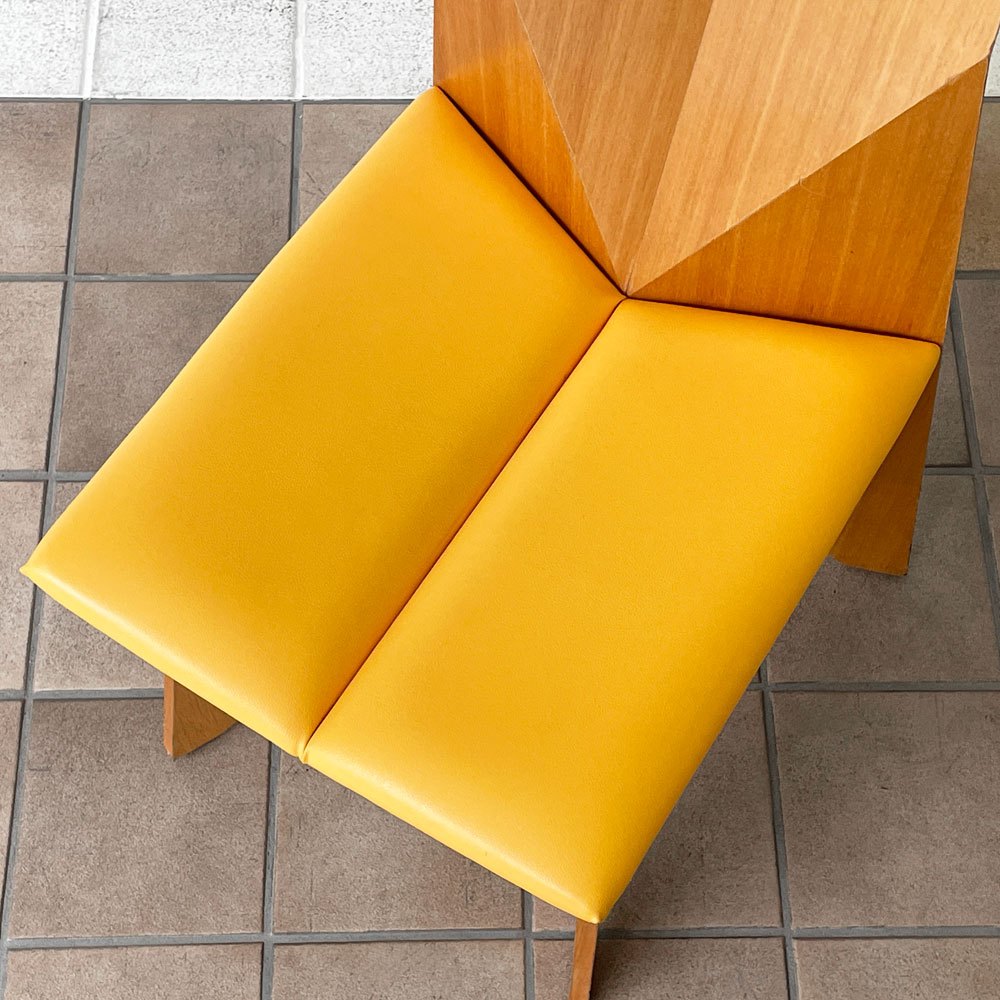 ◇ ミネルバ MINERVA 折り紙チェア 鶴 TSURU ローバック 座クッション 合皮 笠松栄 希少