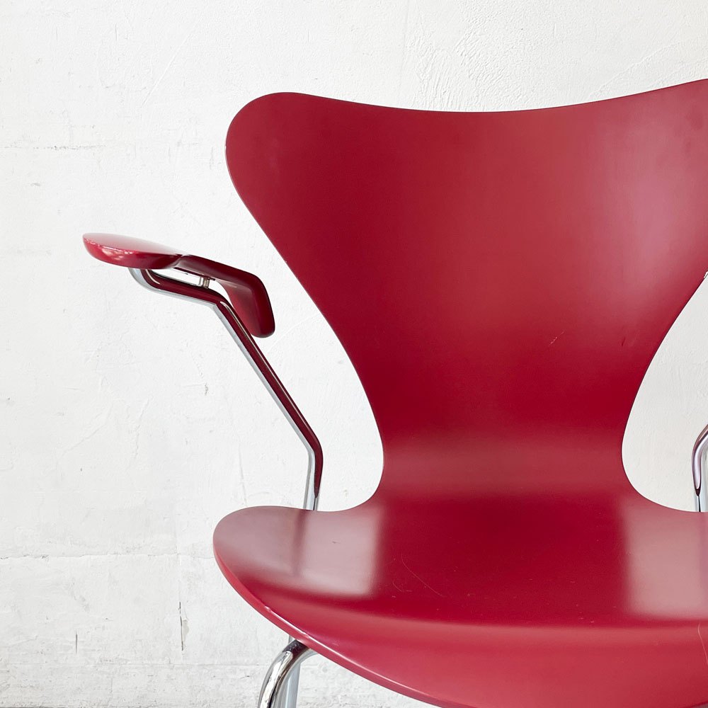 フリッツハンセン Fritz Hansen 3207 セブンチェア アームチェア ラッカー ベネチアンレッド アルネ ヤコブセン 北欧家具 ★