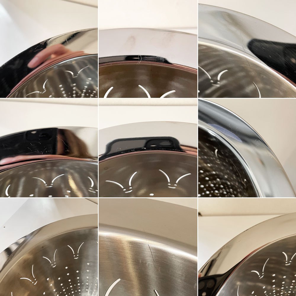 アレッシィ ALESSI マックス・ル・シノワ MAX LE CHINOIS コランダー 水切りボウル ザル 脚付 ステンレス製 フィリップ・スタルク イタリア 参考価格￥68,139- ◎