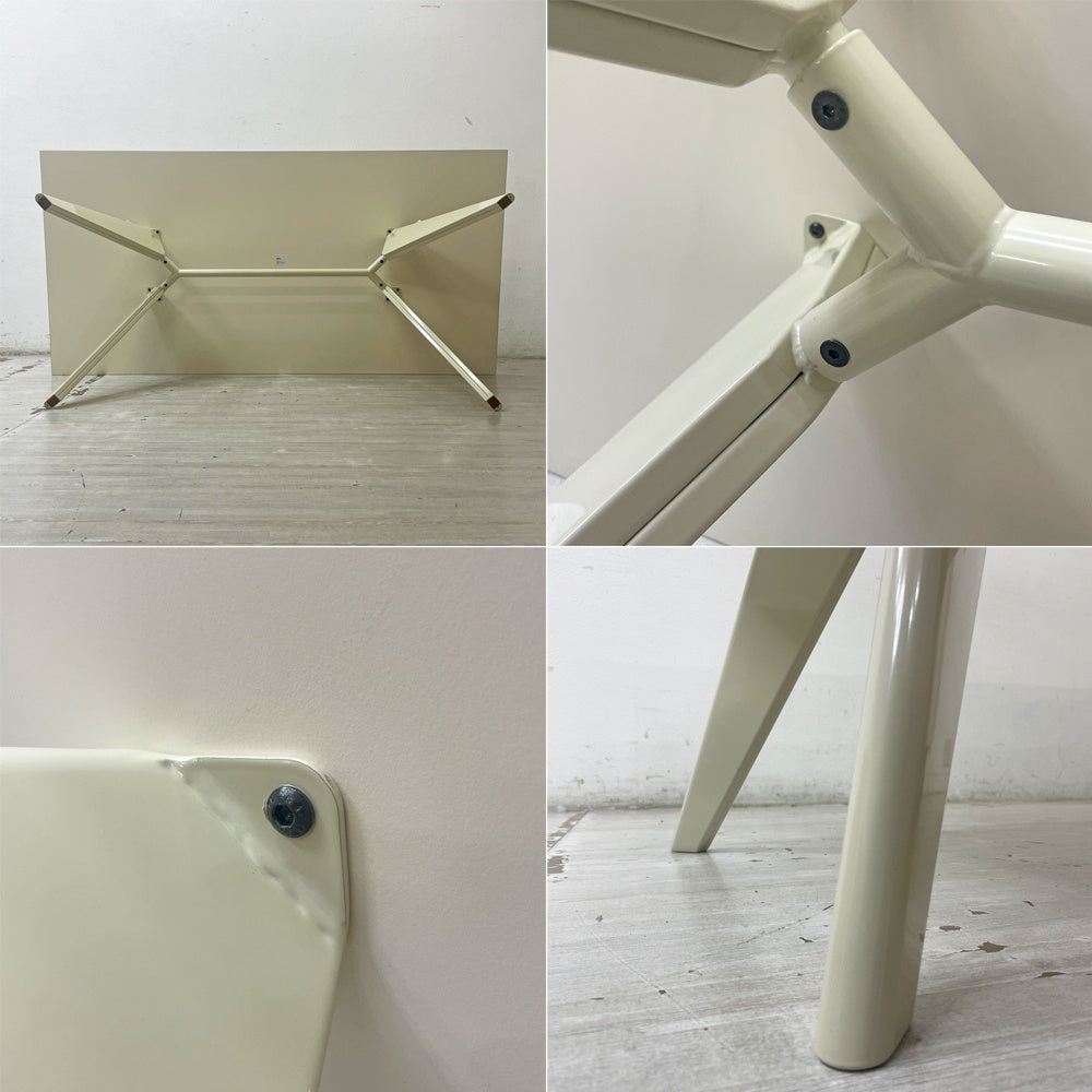 ヴィトラ vitra EMターブル EM Table ダイニングテーブル アイボリー × ブランコロンブ W180cm ジャン・プルーヴェ ラミネート天板 モダン 参考価格\484,000- ●