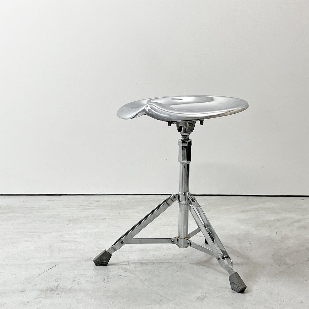 ダルトン DULTON X2 ビートスツール BEAT STOOL 回転式 無段階高さ調節 スチール クローム 折り畳み 廃番 A ●