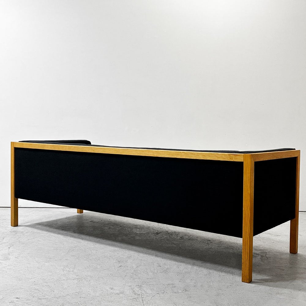ハーマンミラー Herman Miller ネルソンキューブソファ ラウンジシーティング 3pソファ ホワイトオーク ファブリック ブラック ●