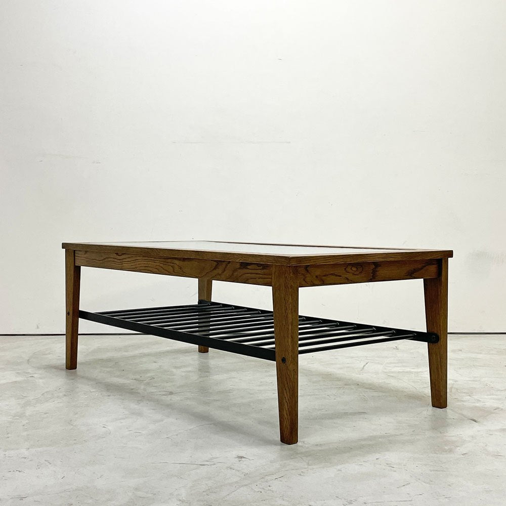 クラッシュゲート CRASH GATE イージーライフ Easy Life ジンロ ZINRO コーヒーテーブル オーク ウォータードロップガラス w108cm リビングテーブル 関家具 展示品 ●