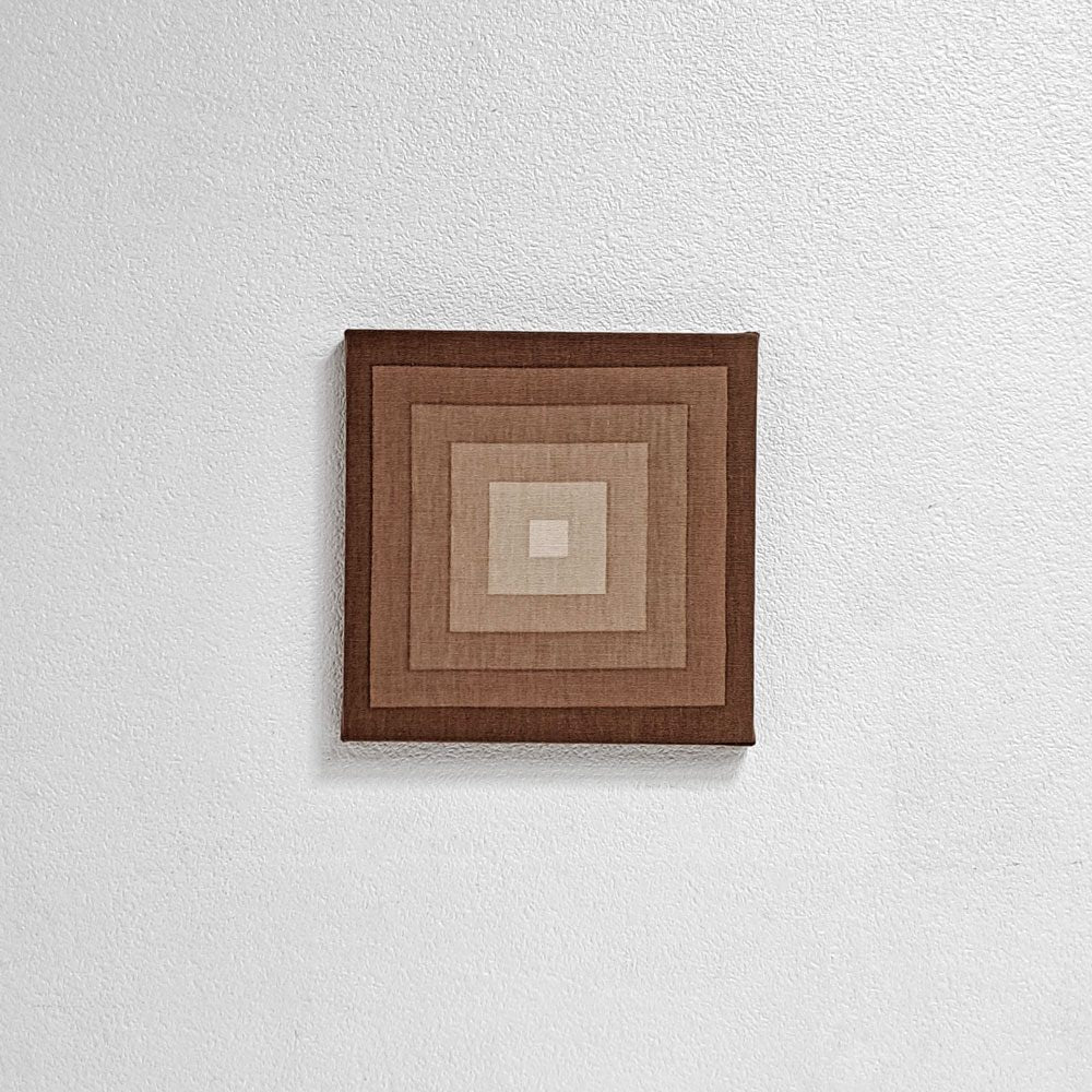ヴェルナー・パントン Verner Panton ミラ エックス MIRA-X Mira-Spectrum スクエア SQUARE 27.5×27.5cm ブラウン コットン ビンテージ ファブリックパネル 希少 ●