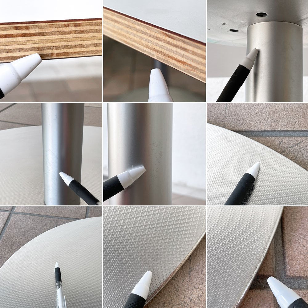 ラパルマ Lapalma ロンド RONDO スクエア カフェテーブル ロマーノ・マルカート ダイニングテーブル ホワイト W80cm 廃番 ◇