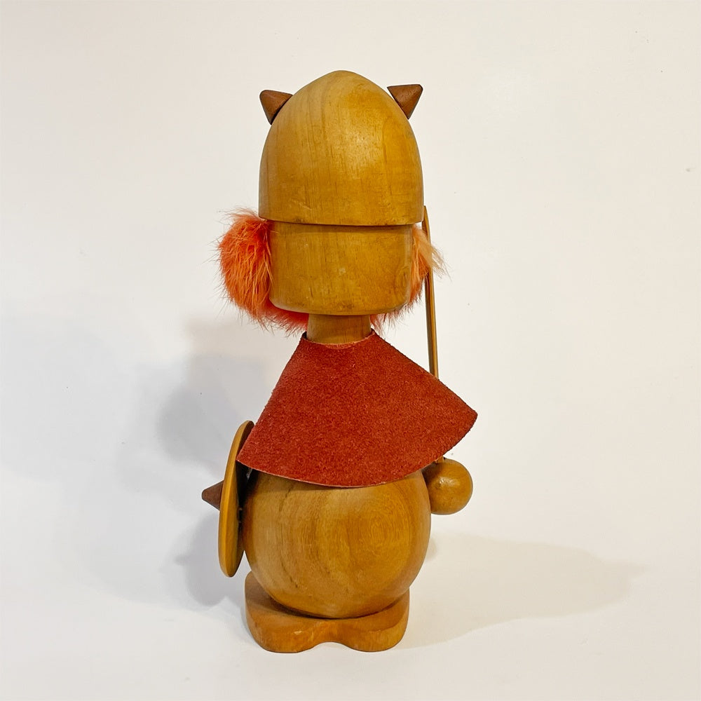 デンマークビンテージ Danish vintage wooden viking ノギンス バイキング 木製フィギュア オブジェ 24cm 北欧雑貨 ★