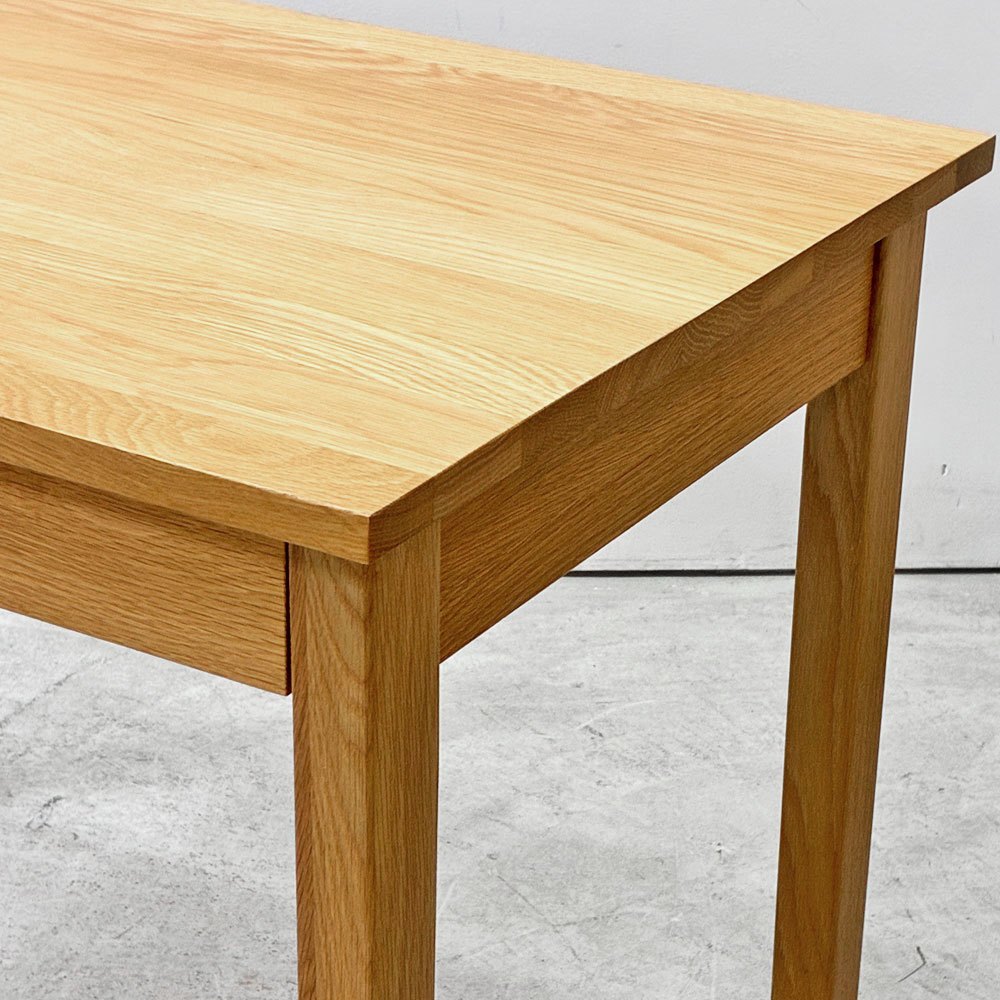 無印良品 MUJI オーク無垢材 パーソナルデスク ワークデスク 事務机 2ドロワー 抽斗付き W110cm ナチュラルデザイン ●