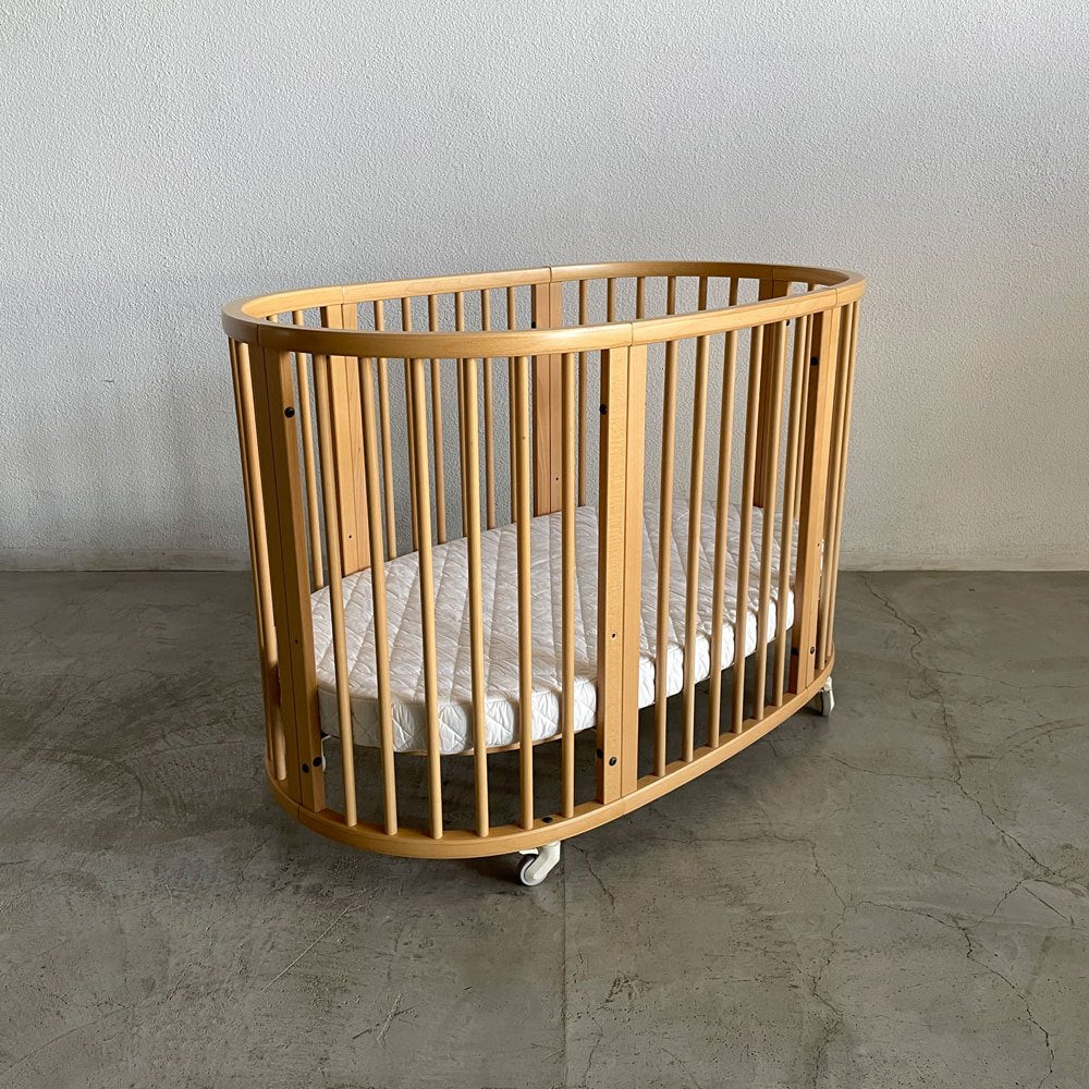 ストッケ STOKKE スリーピー ベッド Sleepi Bed ロック付きキャスター ブナ材 ナチュラル フレーム＆マット 現行参考価格136,620円 北欧家具 ノルウェー 〓