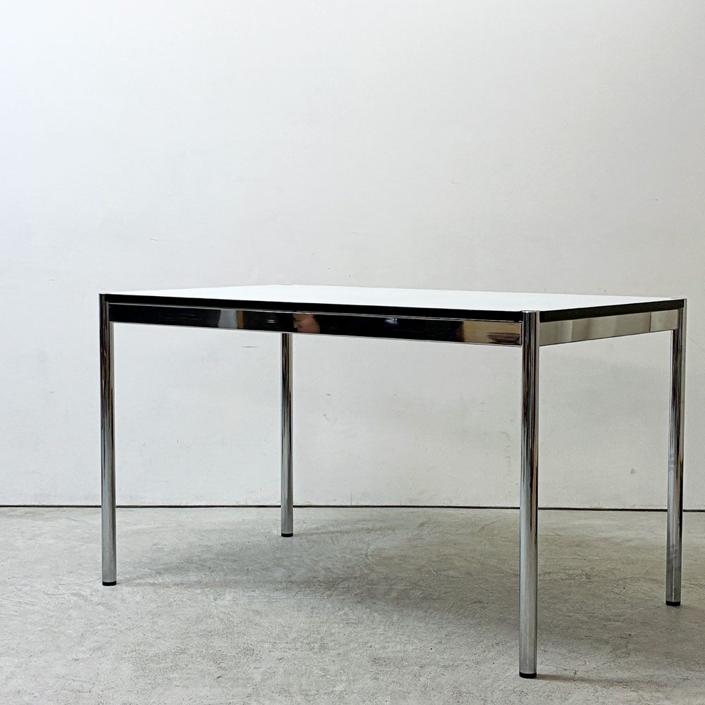 USMモジュラーファニチャー USM Haller USMハラーテーブル ワーキングデスク ダイニングテーブル パールグレーラミネート(ホワイト) W125 H74cm フリッツハラー スイス ●