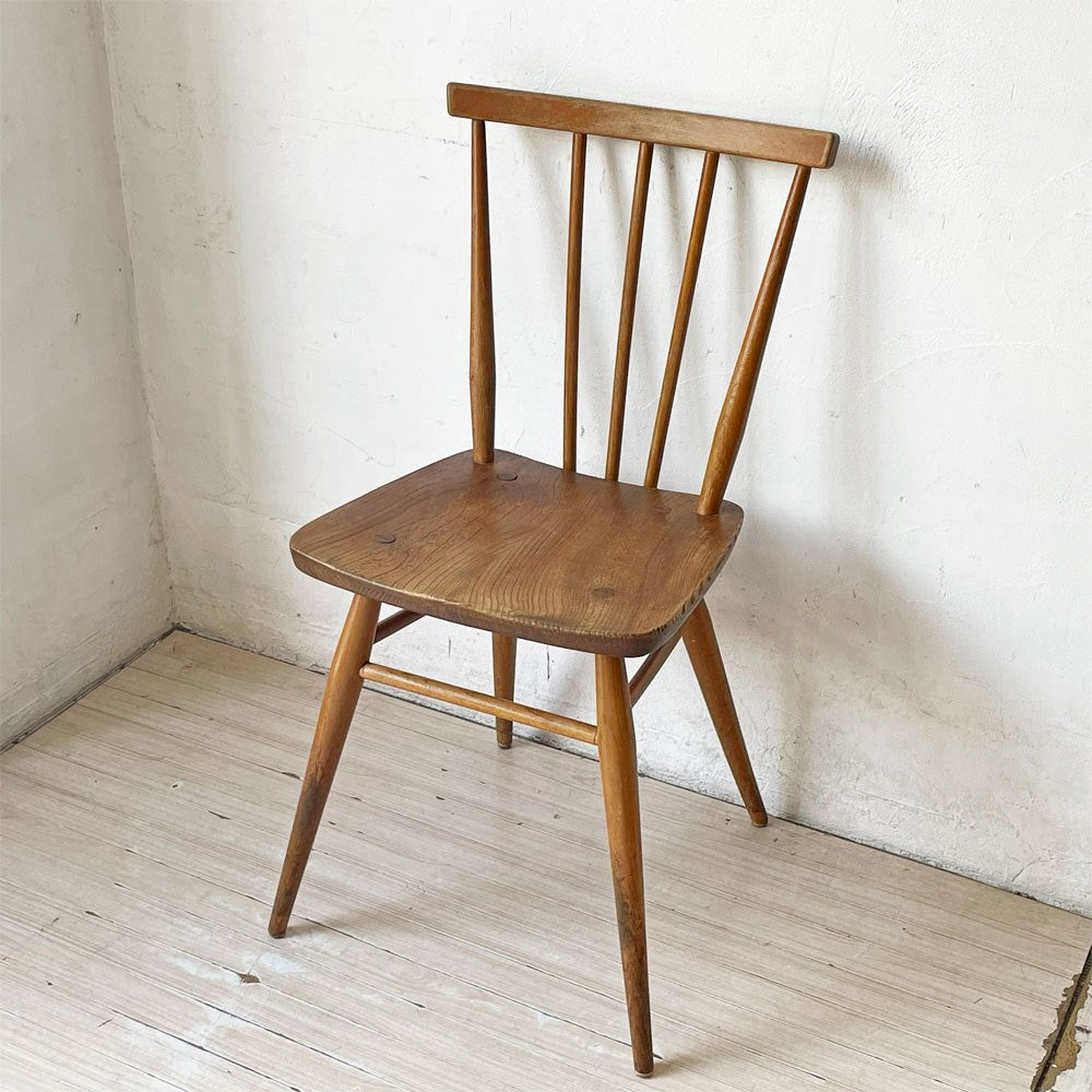 アーコール Ercol スティックバックチェア スピンドルチェア エルム材 UKビンテージ Vintage 英国家具 ★