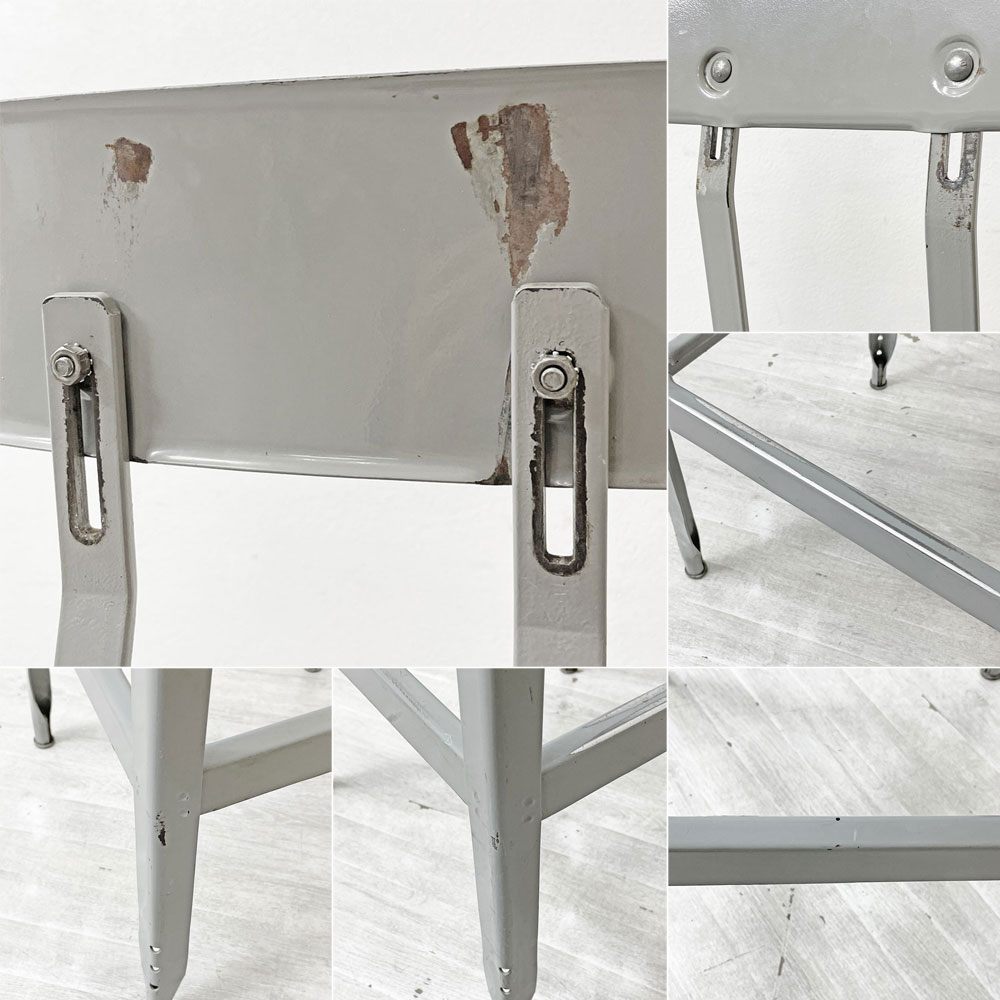 リオン LYON ファクトリー チェア FACTORY CHAIR カウンターチェア グレー バックレスト クッション PVCレザー 座面高69cm パシフィックファニチャーサービス P.F.S取り扱い E ●