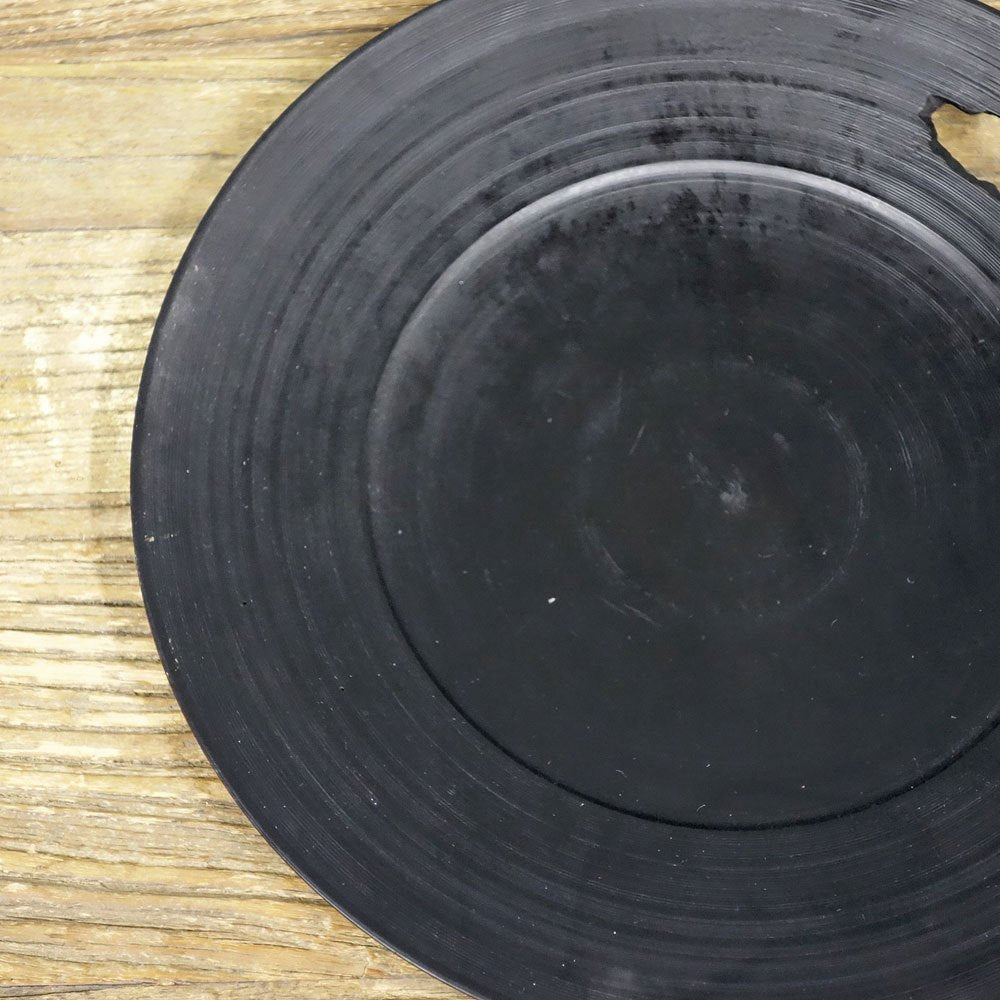 運天達也 リム皿 墨 柿渋 30cm ウッドプレート 現代作家 ◎