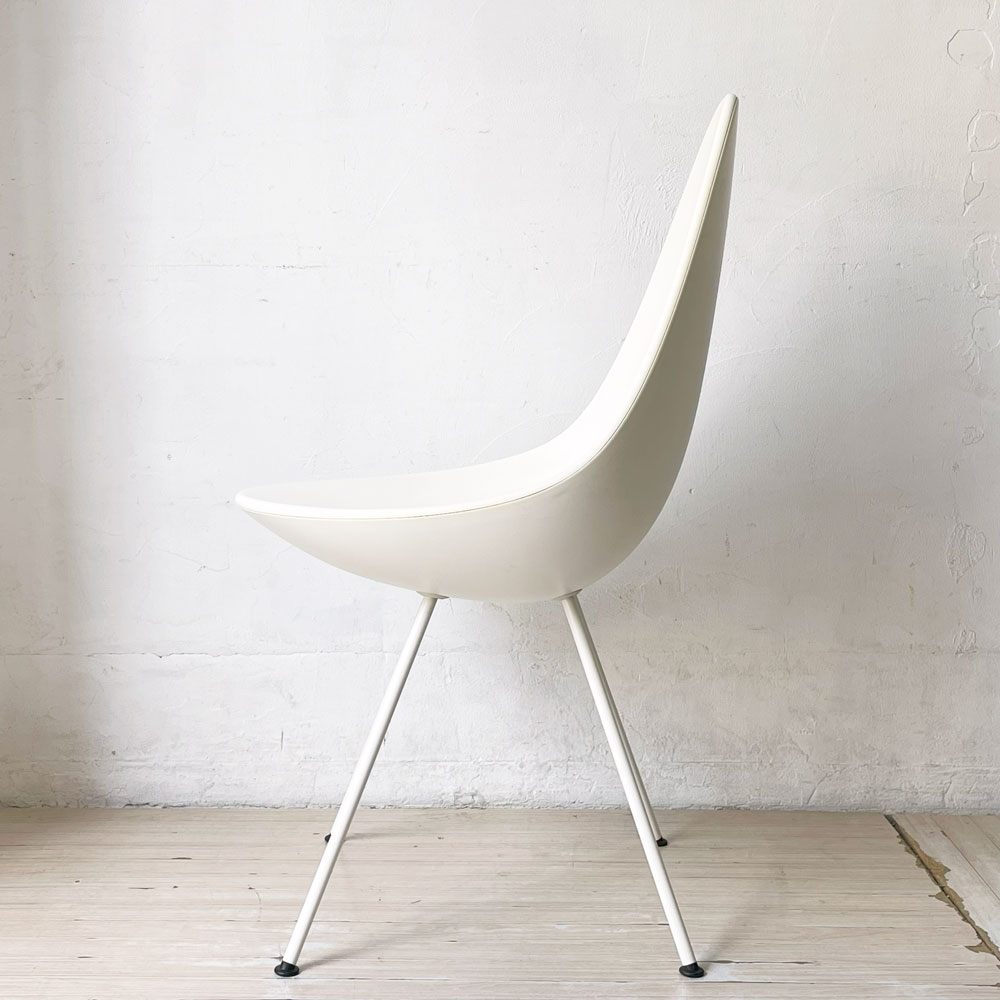 フリッツハンセン Fritz Hansen ドロップチェア ダイニングチェア アルネ・ヤコブセン ホワイト 北欧 デンマーク ★