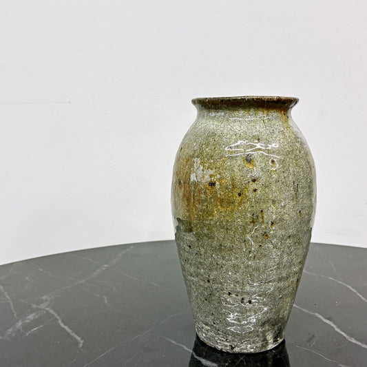 八田亨 花器 花瓶 フラワーベース 陶器 穴窯 薪窯 現代作家 日本 国産 H18.5cm ◎
