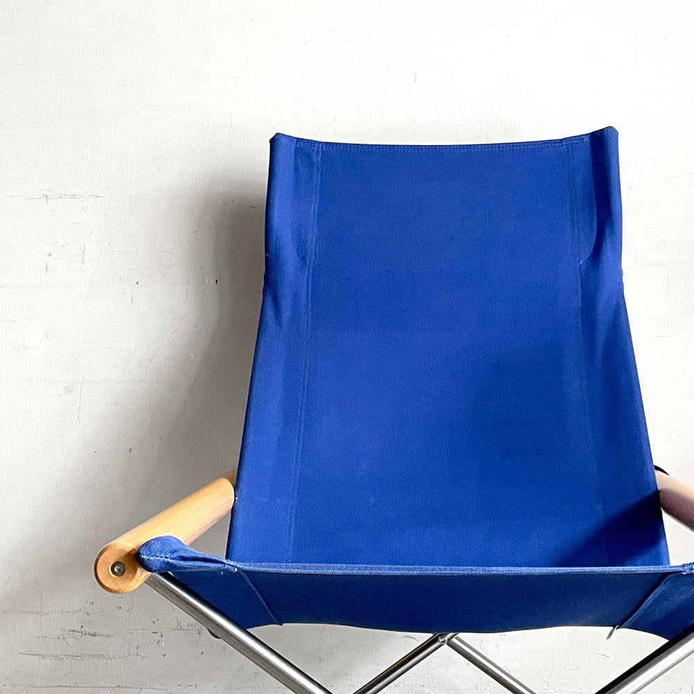 ニーチェア エックス Nychair X ロッキングチェア ブルー × ナチュラル バーチ材 ファブリック フォールディングチェア 折り畳み 新居猛 藤栄 ■