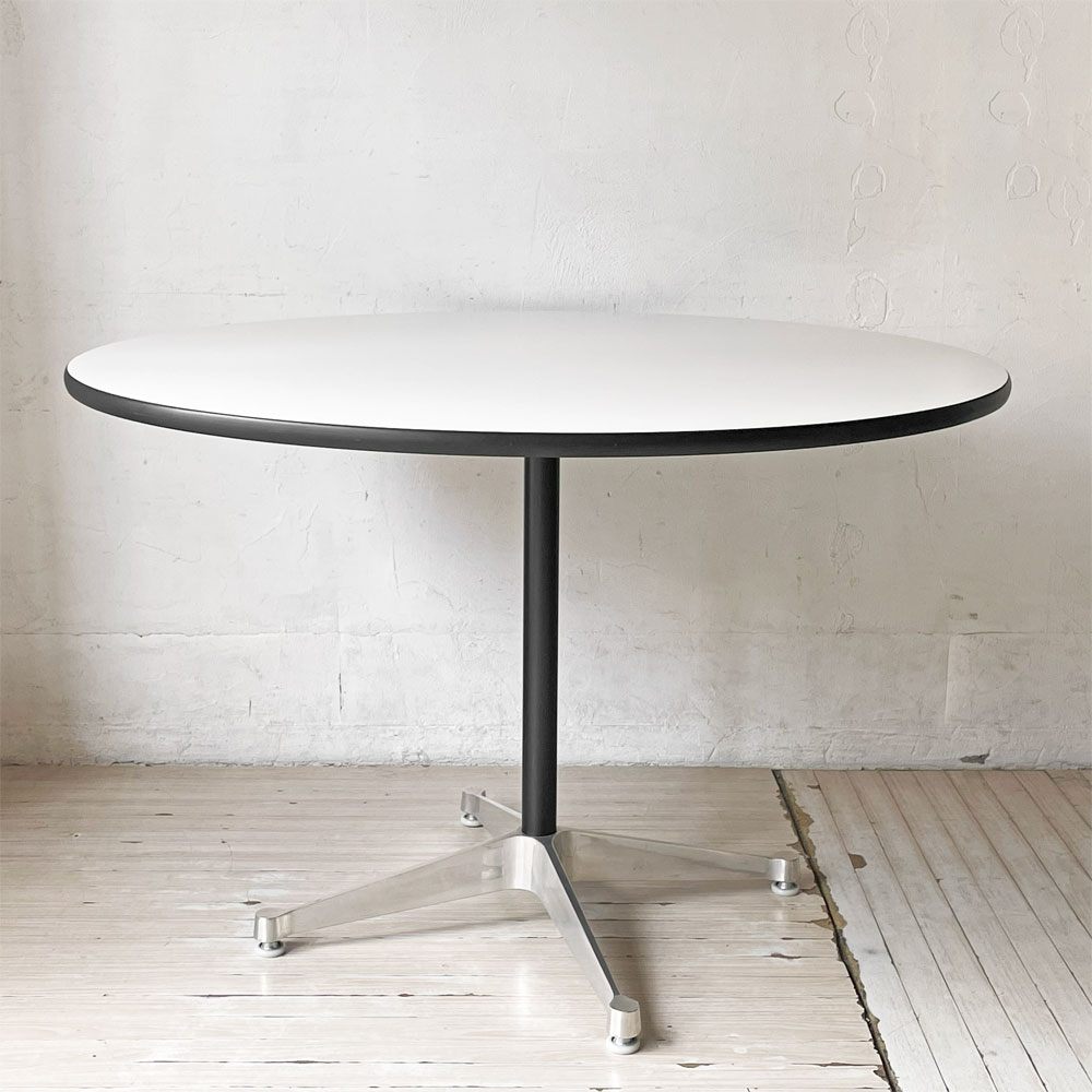 ハーマンミラー Herman Miller コントラクトテーブル Contract table ラウンド ホワイト Φ106cm C&R イームズ ミッドセンチュリー ★