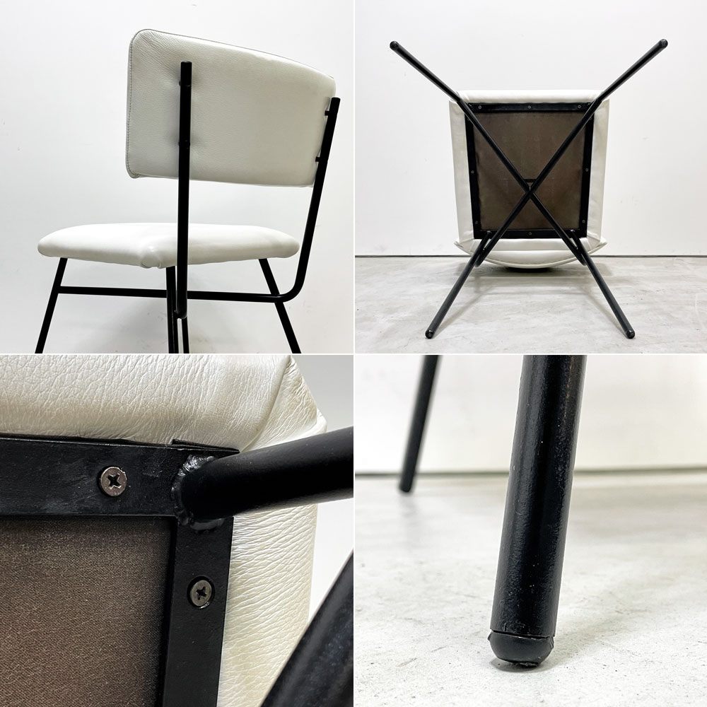 アルフレックス arflex エレットラ ELETTRA ダイニングチェア レザー ホワイト Studio BBPR イタリアモダン シンプルデザイン B ●