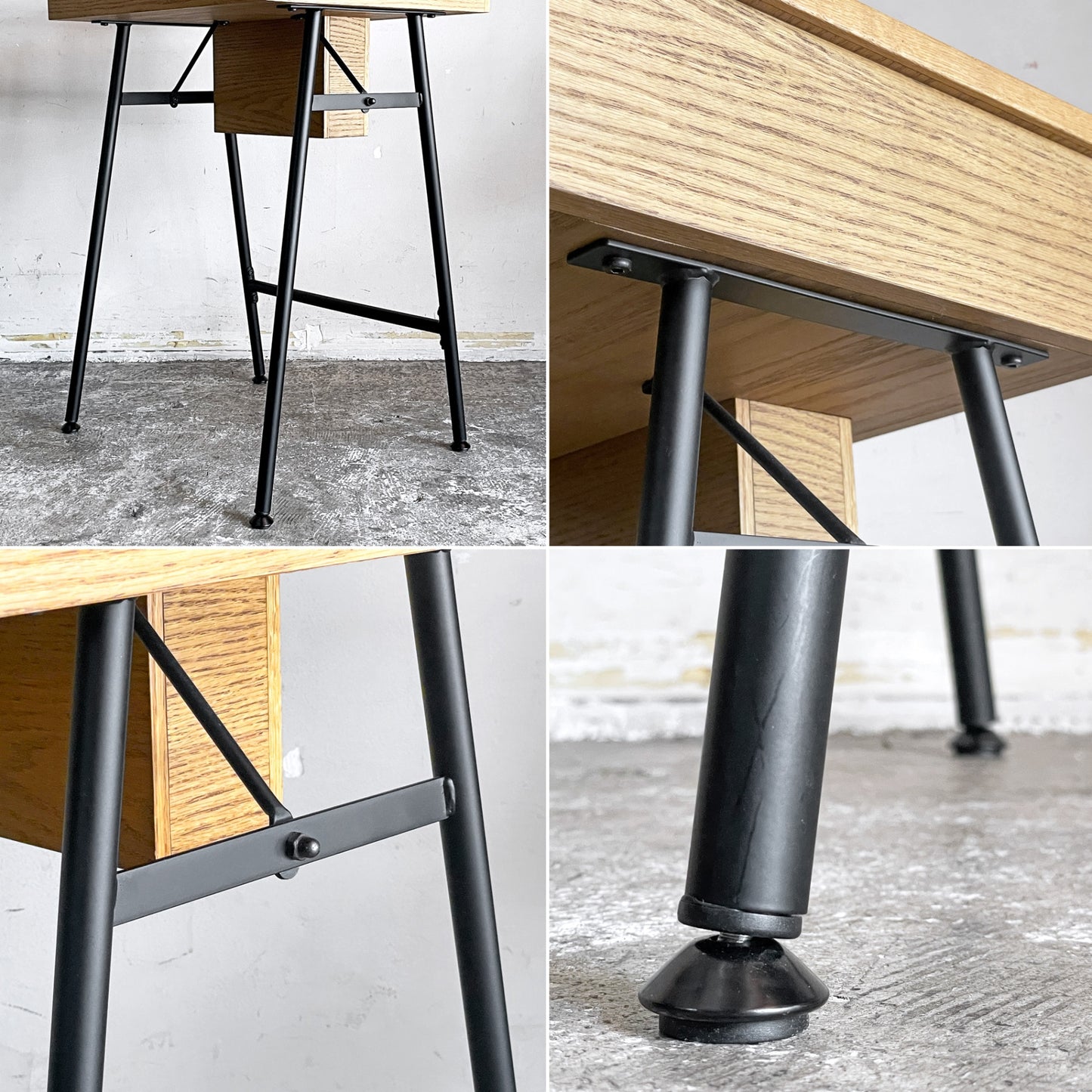 ジャーナルスタンダードファニチャー journal standard Furniture j.s.F リル バニティ デスク LILLE VANITY DESK ドレッサー オーク材 アイアン ボックス付  内蓋 S字フック 欠品 インダストリアル ■