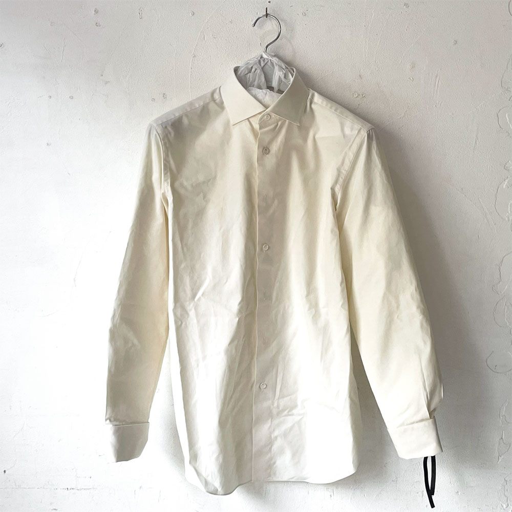 ブリオーニ Brioni ドレスシャツ PARIOLI コットン100％ Fitted Fit ワイドカラー イタリア製 メンズ40 クリーニング済 ★