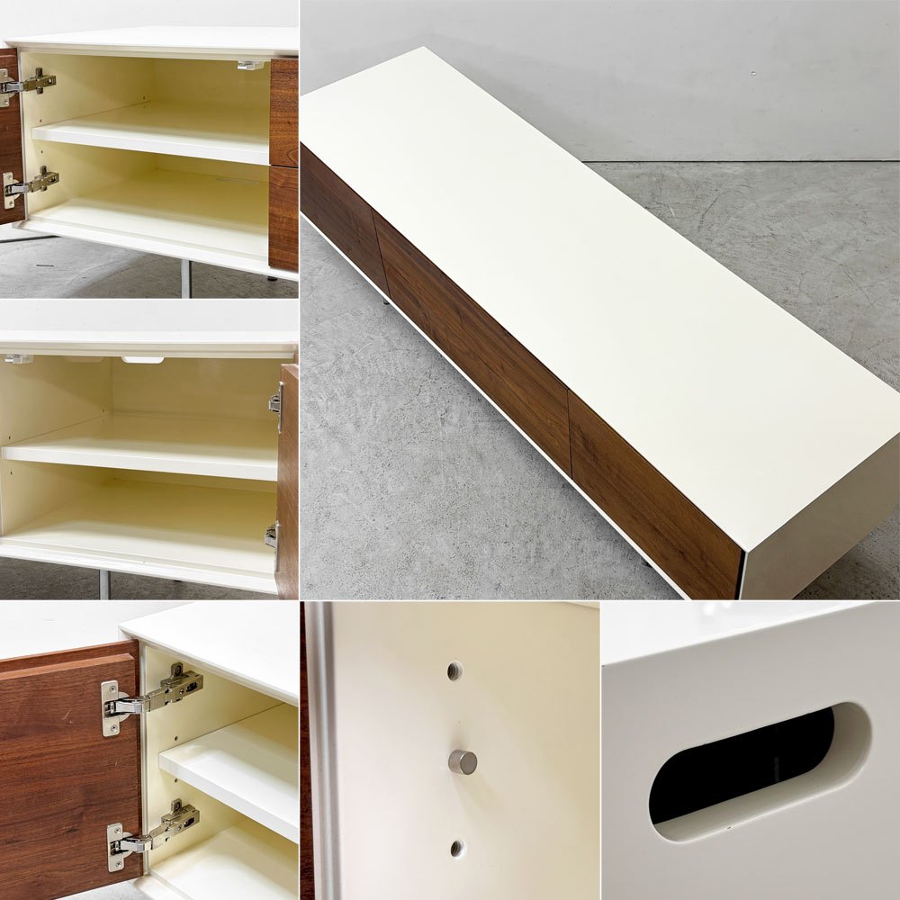 タイムアンドスタイル TIME＆STYLE スタンダードコンポジションキャビネット Standard composition cabinet ローボード AVボード 2ドア 2ドロワー ウォールナット W180cm 廃番仕様 ●