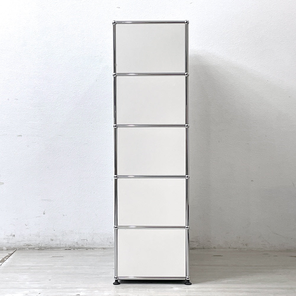 ユーエスエムハラー USMハラー USM Haller キャビネット シェルフ 1列5段 W77×D37×H129cm グラファイトブラック × ピュアホワイト ●