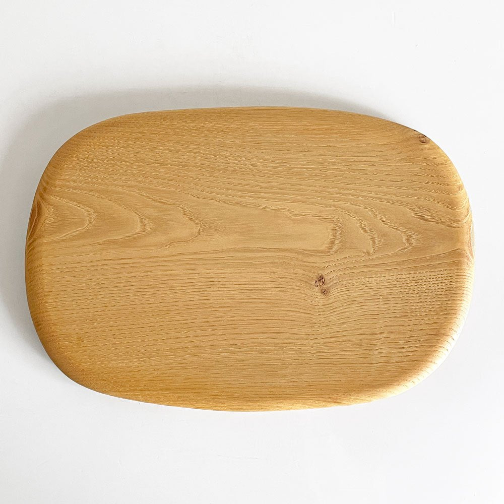 内山玲 Rei Uchiyama 栗材 カッティングボート 32×22cm 木製 まな板 サービングプラター トレイ 袋付き 現代作家 ■