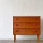 スウェーデン ビンテージ Vintage チーク材 チェスト 3ドロワー W75cm 北欧家具 ミッドセンチュリーデザイン ◇