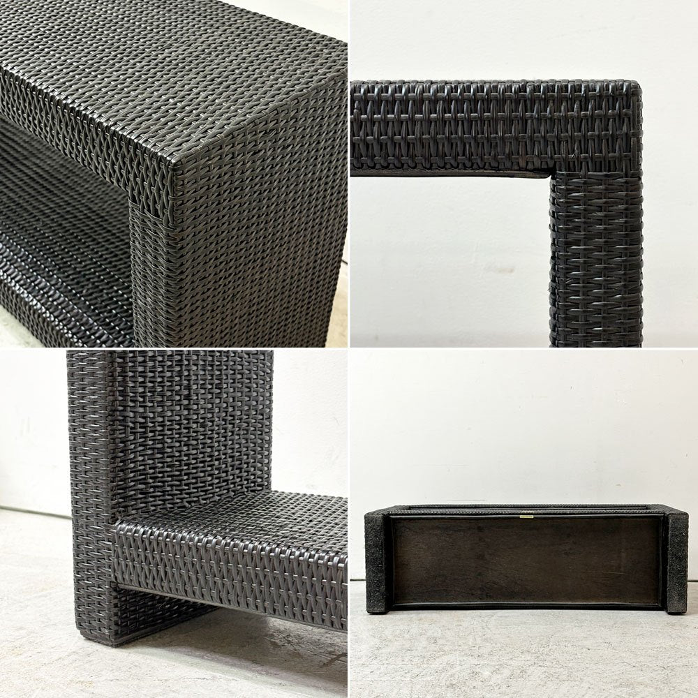 カザマ Kazama ベンチュラ Ventura サイドシェルフ 飾り棚 オープンラック 手編み 籐家具 インドネシア リゾートスタイル 和モダン ●