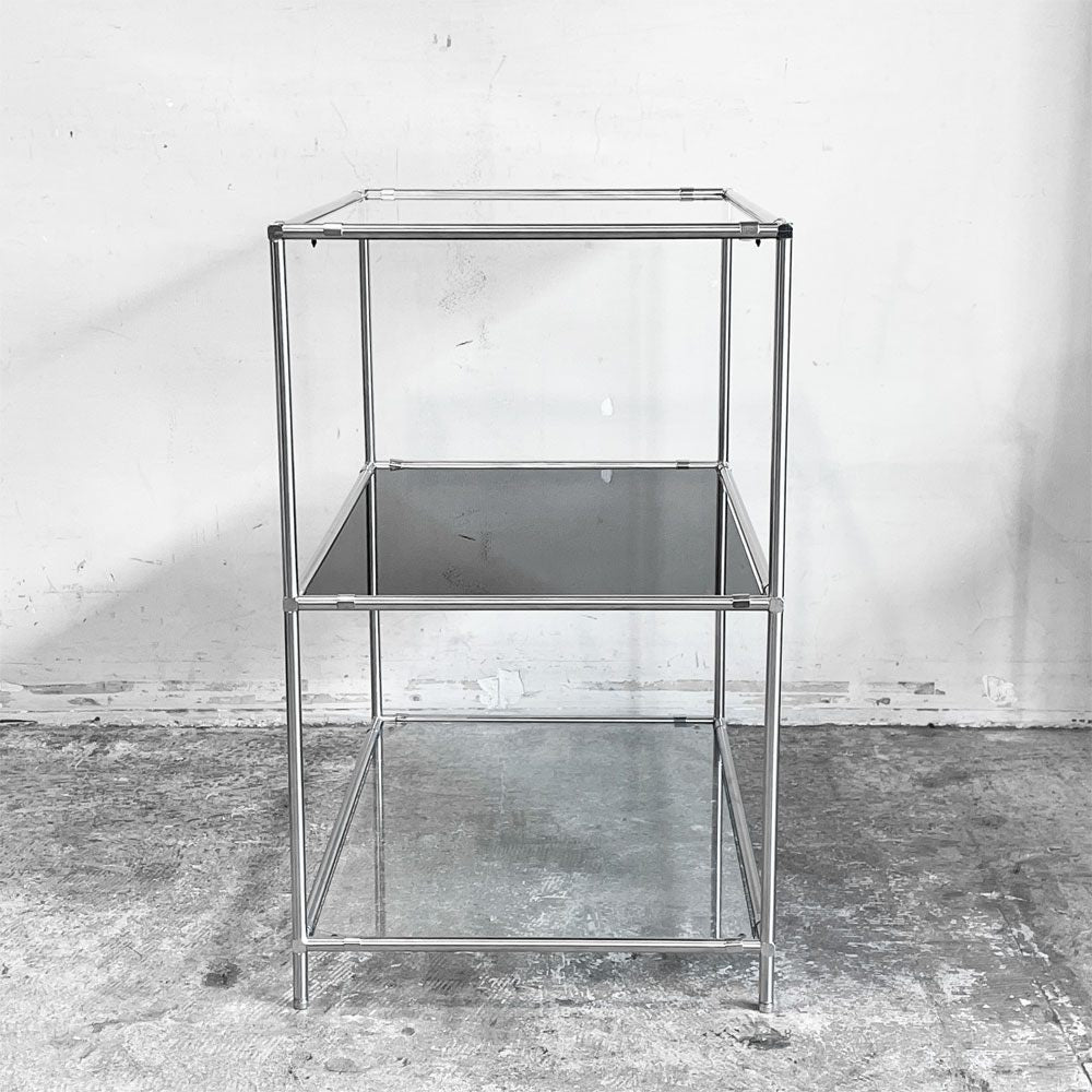 FRNHT Furnihunter ガラスシェルフ Tool rack 001 GL half オープンシェルフ ガラス  クリア×ブラック×クリア スチール 3段 H65cm ■