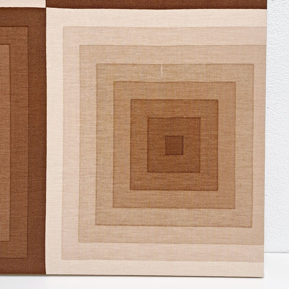 ヴェルナー・パントン Verner Panton ミラ エックス MIRA-X Mira-Spectrum スクエア SQUARE 103×73cm ブラウン系 コットン ビンテージ ファブリックパネル 希少 ●