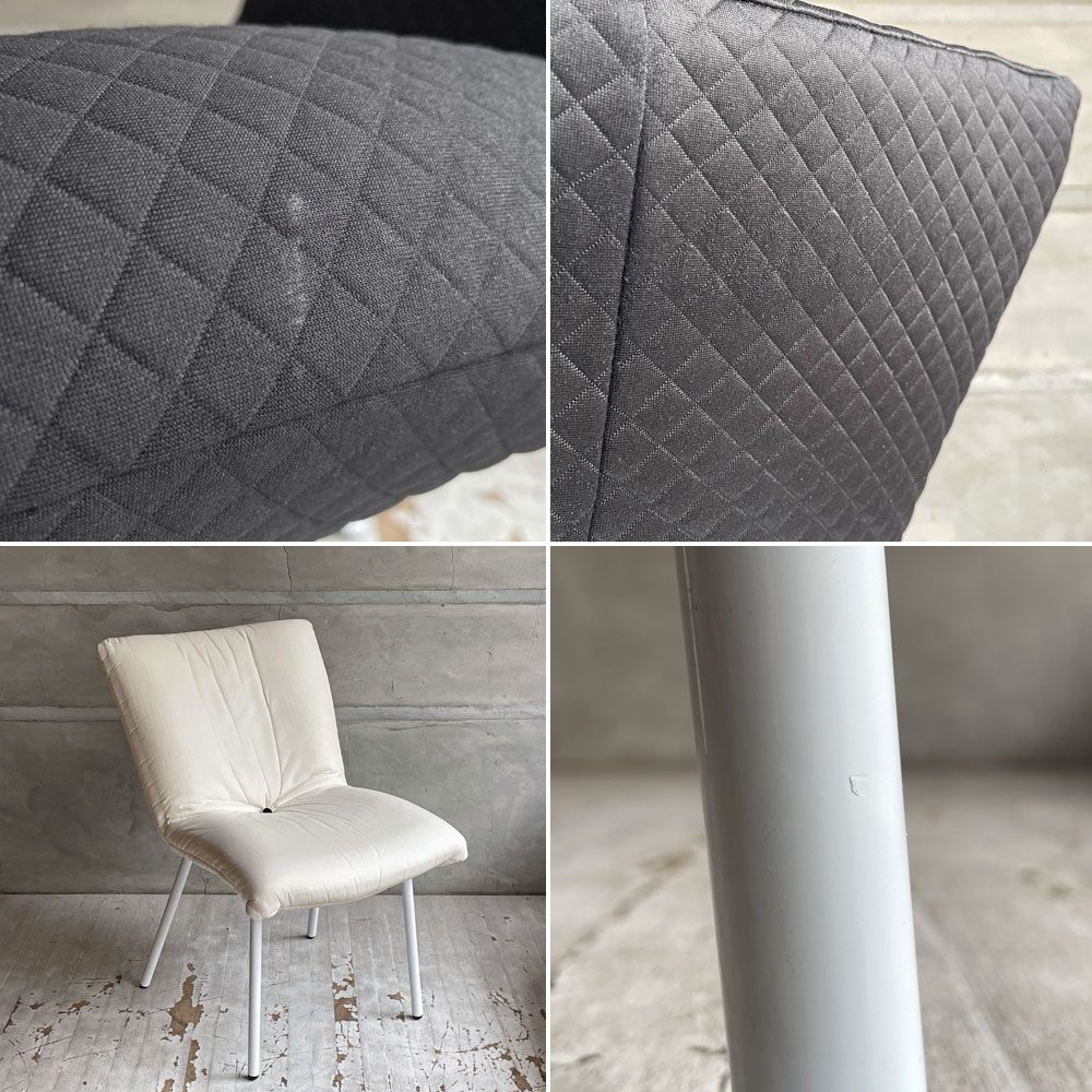 リーンロゼ ligneroset ロゼカラン ROSET Calin steel leg ダイニングチェア  ブラック×ホワイト キルティング スチールレッグ パスカル ムールグ フランス C ♪