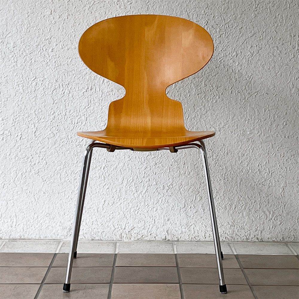 フリッツハンセン Fritz Hansen アントチェア 4本脚 ナチュラルビーチ ラッカー アルネ・ヤコブセン 北欧家具 F ◇