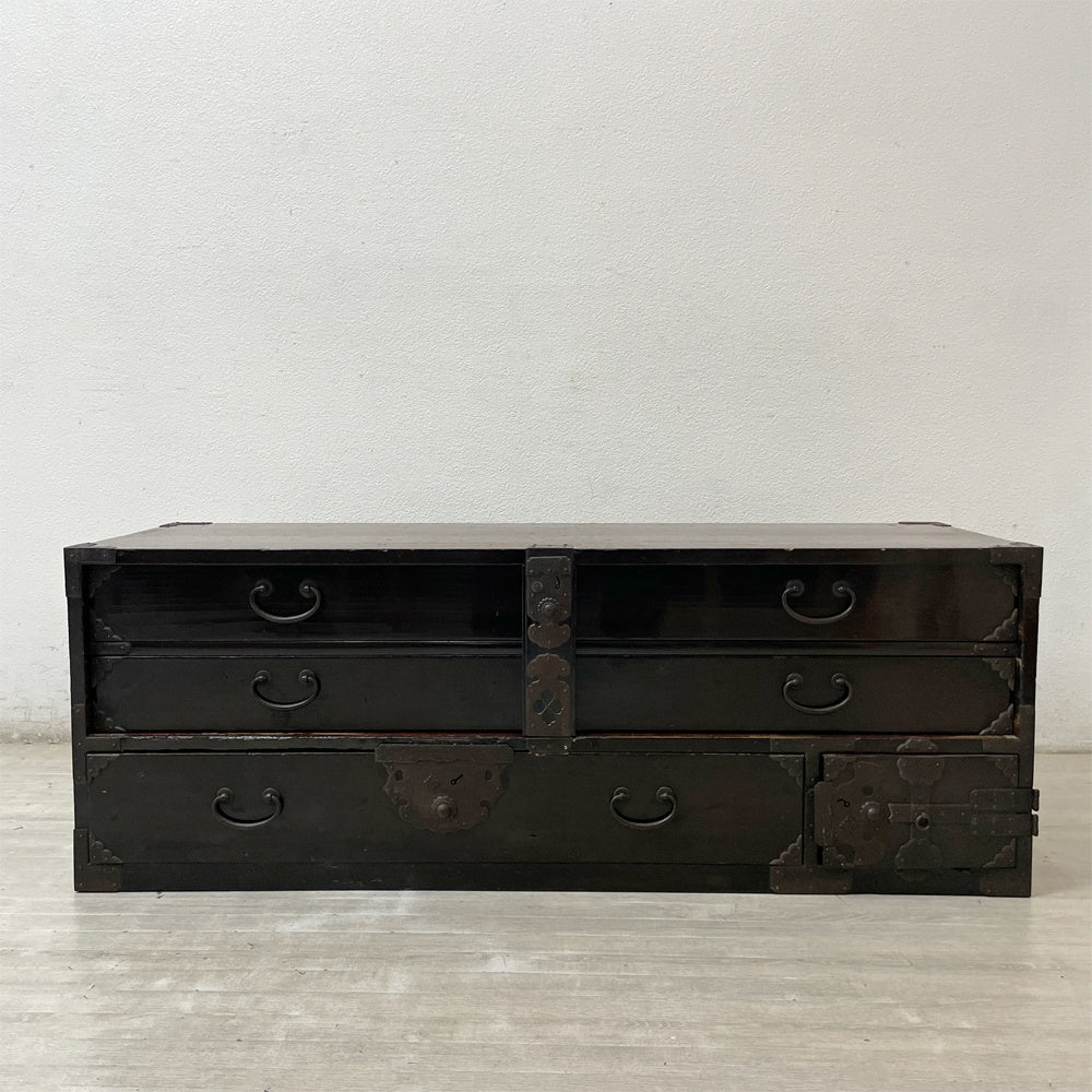 庄内 棒箪笥 刀箪笥 時代箪笥 抽斗3杯 古家具 和家具 ジャパンビンテージ Japan Vintage ●