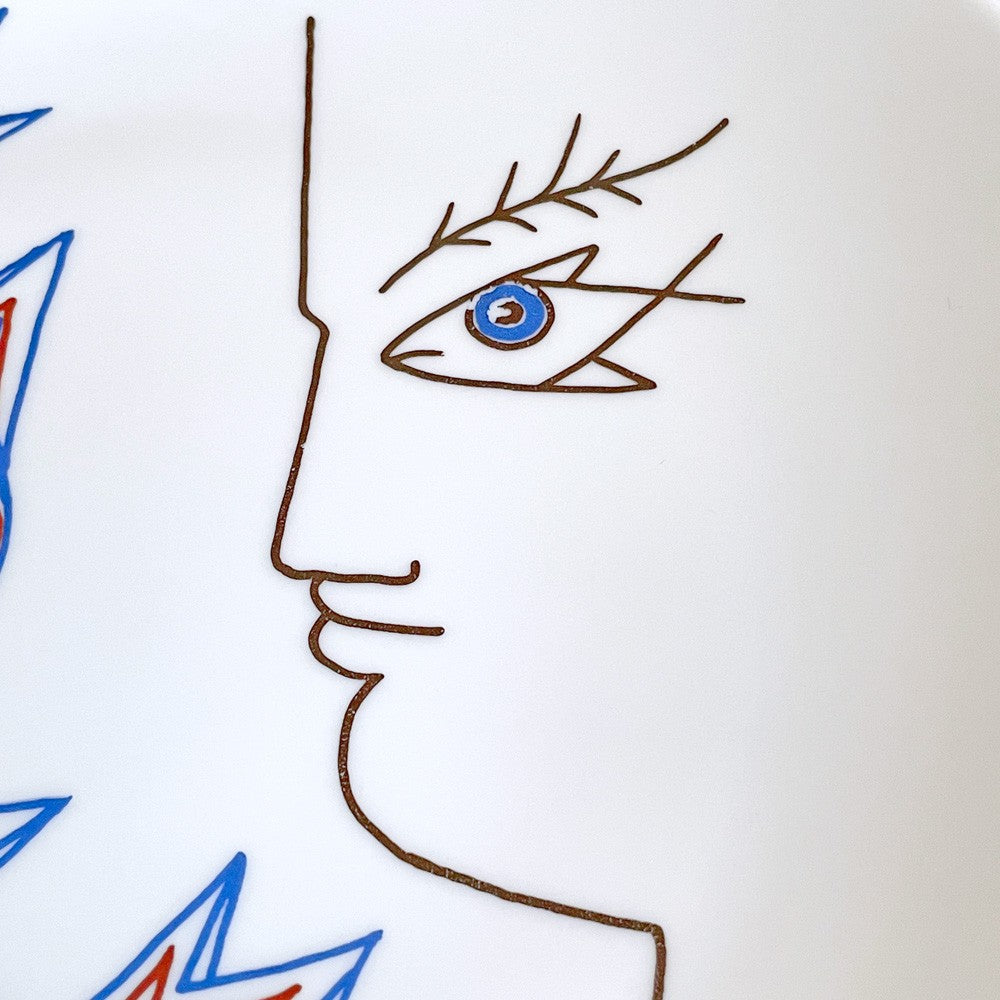 ジャン・コクトー Jean Cocteau promo ceram アートプレート 陶製絵皿 Φ24cm フランス ■